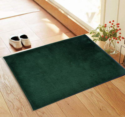RUSTIC LINEN Dark Green Cotton Area Rug(2 ft,  X 3 ft, Rectangle)