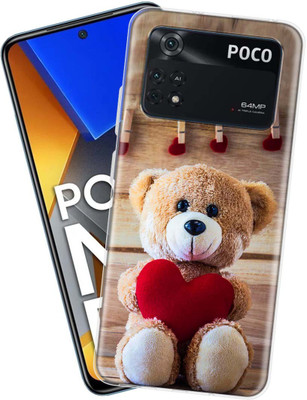 Nainz Back Cover for Poco M4 Pro(Brown, Red, Grip Case, Silicon, Pack of: 1)