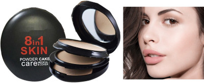tanvi27 Matte Finish & Long Lasting 8 in 1 Skin Pressed Compact With Puff Compact(beige, 25 g)