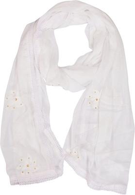 WHITEHEAVEN Chiffon Embroidered Women Dupatta