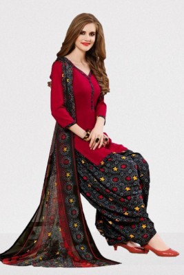 Aumki Crepe Floral Print Salwar Suit Material