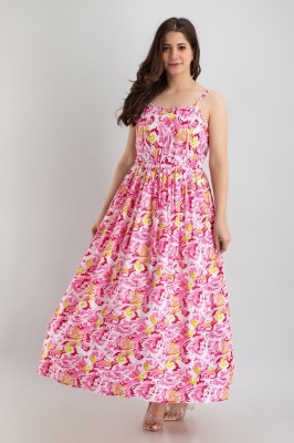 DOLLY FAB Flared/A-line Gown(Pink)