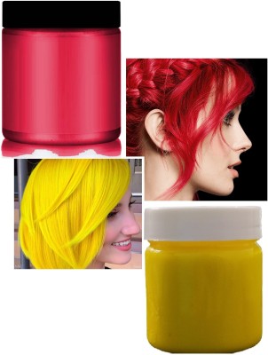 MYEONG Temporary Hair Dye Styling Cream Mud Hairstyle Temporary & Instant Hair Color , Yellow, Crimson