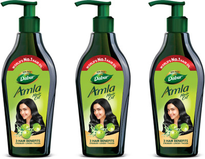 Dabur Amla for Long, Healthy and Strong Hair, 550 ml (Pack of 3) Hair Oil(1650 ml)