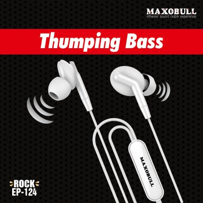 MAXOBULL Maxobul-Rock EP124 wired earphone for music and entertainment Wired Headset(White, In the Ear)