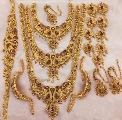 JANAVI Alloy Gold-plated Multicolor Jewellery Set(Pack of 1)