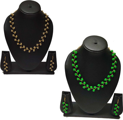 PRAGATI Alloy Gold, Green Jewellery Set(Pack of 1)