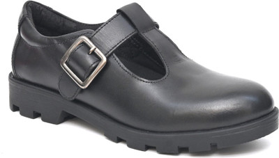 Fresh1947Feet Girls Buckle Moccasins(Black, 5-6)