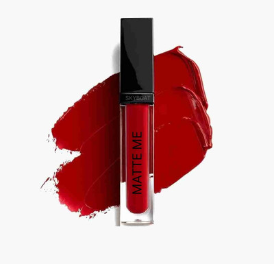 SKYBOAT SUPER MATTE ME RED COLOR LONG LASTING LIQUID LIPSTICK FOR SEXY LIPS(RED, 4 ml)