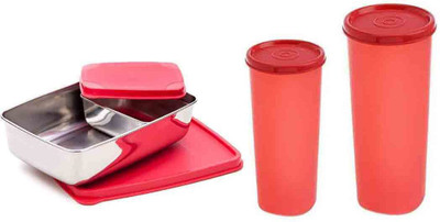 Signoraware Compact Lunch Box-3524 & Tumbler-406&404,Red 1 Containers Lunch Box(900 ml)