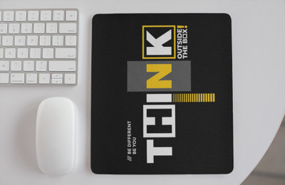 FOKAT Think Outside The Box Printed Speed Mouse Pad, Anti Slip For Laptop, Desktop, PC Non Slip Base Mousepad(Multicolor)