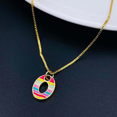 ZIVOM Letter Alphabet Initial O Gold-plated Copper Pendant Set