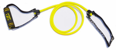 COUGAR Exercise Latex Band with Handles, Single Resistance Tube High Quality (Yellow) Resistance Tube(Medium)