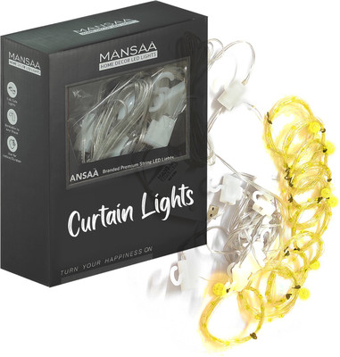 MANSAA 300 LEDs 3 m Yellow Color Changing, Flickering, Steady String Rice Lights(Pack of 1)