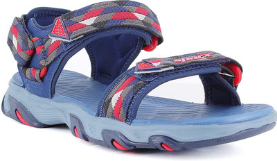 Sparx SS 558 Men Sandals(Blue, Red , 7)