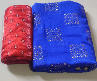 ELEGENCE FAB Polka Print Daily Wear Chiffon Saree(Blue)