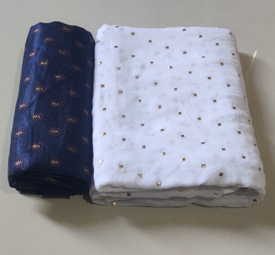 Egretail Printed Daily Wear Chiffon Saree(White)