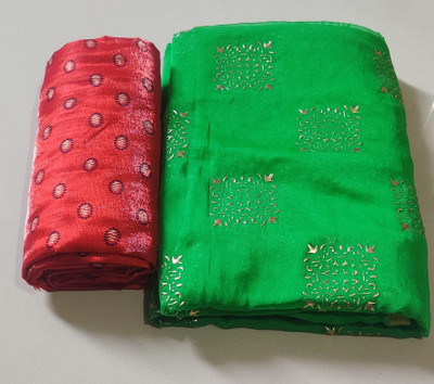V And V Shop Printed Daily Wear Chiffon Saree(Light Green)