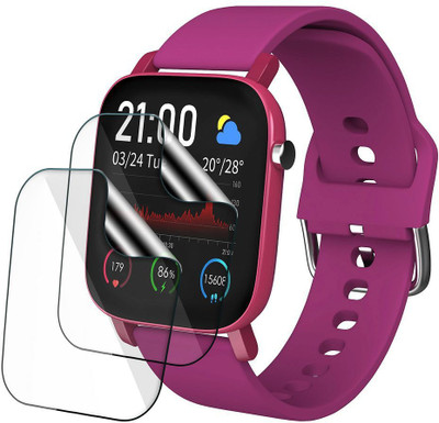 Enlinea Edge To Edge Screen Guard for Aqfit W11 Watch Screen Protector(Pack of 2)