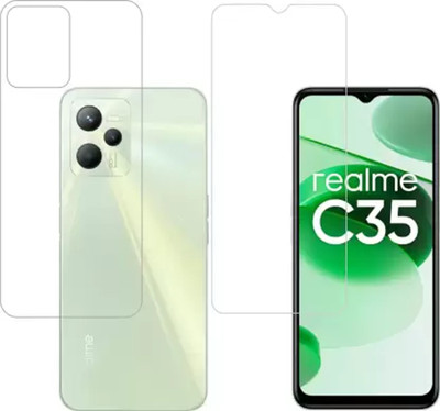 SOLIVAGANT Front and Back Tempered Glass for Realme C35(Pack of 2)