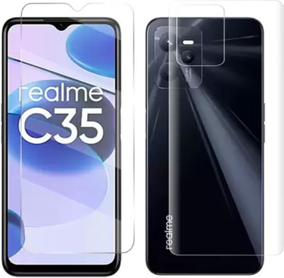 SOLIVAGANT Front and Back Tempered Glass for Realme C35(Pack of 2)