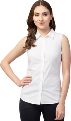 RIHANI FAB Women Solid Casual White Shirt