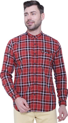 KUONS AVENUE Men Checkered Casual Pink Shirt