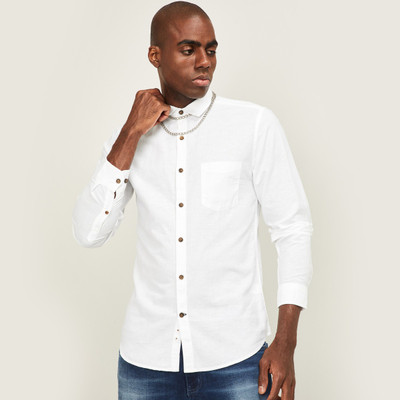 Fame Forever by Lifestyle Men Solid Casual White Shirt