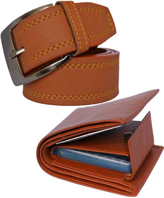 SunShopping Wallet & Belt Combo(Tan)