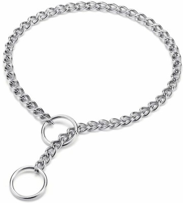 Hanu Chrome Plated Stainless Steel Choke Chain Dog Training Collar 60.94 cm Dog Chain Leash(Silver)