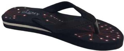 R-Lite Women Flip Flops(Black , 8)