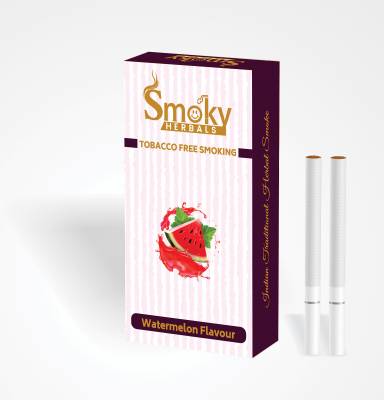 Smoky Herbals 100% Tobacco & Nicotine Free Cigarette - Watermelon Flavour - 1 Packet Smoking Cessations