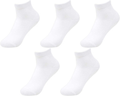 Bodiclap Unisex Solid Ankle Length, Peds/Footie/No-Show, Low Cut(Pack of 5)