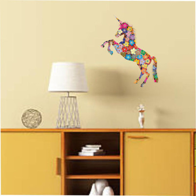 Varadvinayak 49 cm beautiful horse Large Self Adhesive Sticker(Pack of 1)