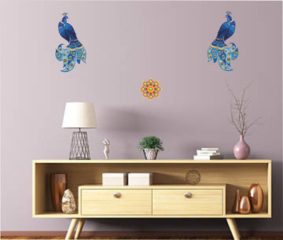 Varadvinayak 30 cm Peacocks Self Adhesive Sticker(Pack of 1)