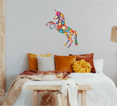 Varadvinayak 37 cm beautiful horse medium Self Adhesive Sticker(Pack of 1)
