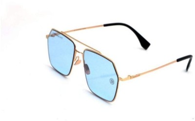 LINKENBURG Retro Square Sunglasses(For Men & Women, Blue)