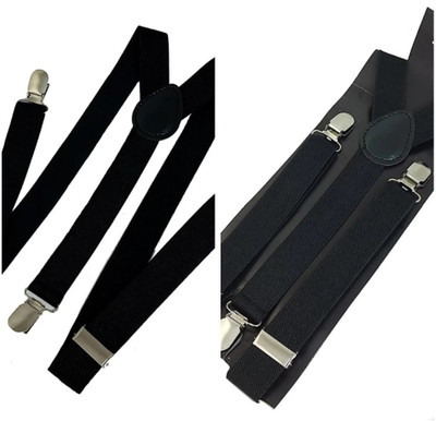 Kirav Y- Back Suspenders for Men(Black)