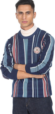 U.S. POLO ASSN. Woven Round Neck Casual Men Multicolor Sweater