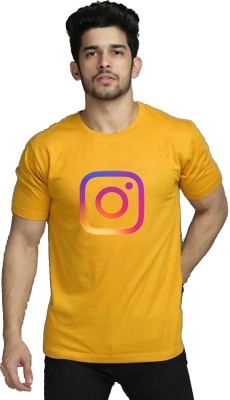 Tee Gallery Printed Men Round Neck Yellow T-Shirt