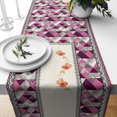 SUBHUSHA Multicolor 178 cm Table Runner(Polyester)