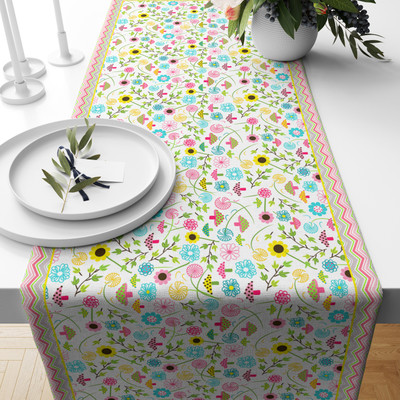 SUBHUSHA Multicolor 178 cm Table Runner(Polyester)