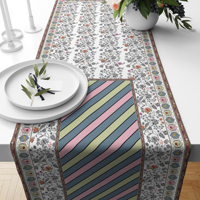 SUBHUSHA Multicolor 178 cm Table Runner(Polyester)