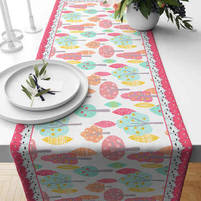 SUBHUSHA Multicolor 178 cm Table Runner(Polyester)