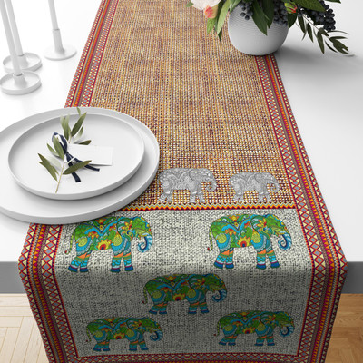 SUBHUSHA Multicolor 178 cm Table Runner(Polyester)