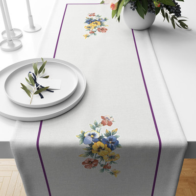 SUBHUSHA Multicolor 178 cm Table Runner(Polyester)