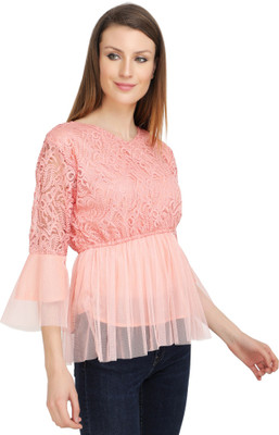 Keshvani Homes Casual Embroidered Women Pink Top