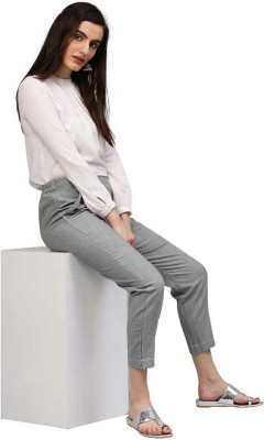 Ukart Slim Fit Women Grey Trousers
