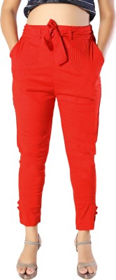 elenia Regular Fit Women Red Trousers