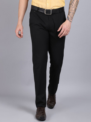 CANTABIL Regular Fit Men Black Trousers